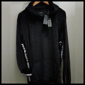 Buffalo David Bitton Black Farrow Logo Tape Hoodie